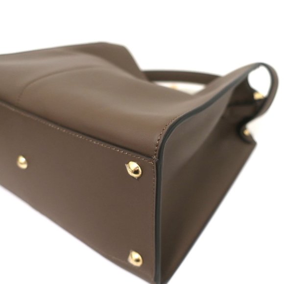 FENDI PEEKABOO X-LITE MEDIUM TOTE BROWN LEATHER SHOULDER BAG NEW - Picture 9 of 16